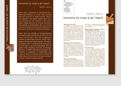 Création plaquette papier A5 pour TPE-PME par Com Empreintes pour secteur de la santé