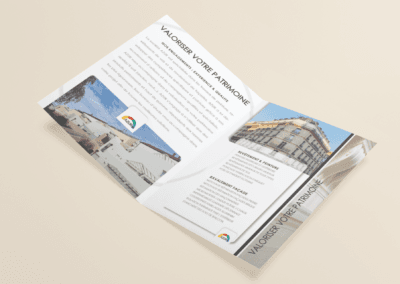 Création plaquette papier par l'agence Com' Empreintes pour entreprise du secteur du batiment Azur