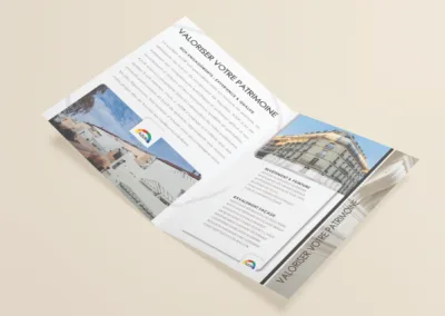 Création plaquette papier par l'agence Com' Empreintes pour entreprise du secteur du batiment Azur