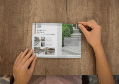 Création catalogue produit par l'agence Com' Empreintes pour entreprise du secteur du batiment Mica International