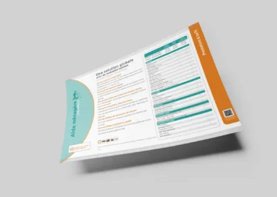 Création fiche produit pour secteur service à la personne par l'agence Com' Empreintes