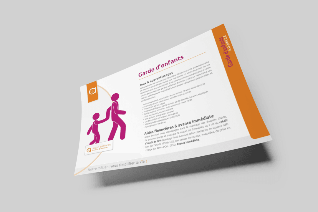 Création fiche produit pour secteur service à la personne par l'agence Com' Empreintes