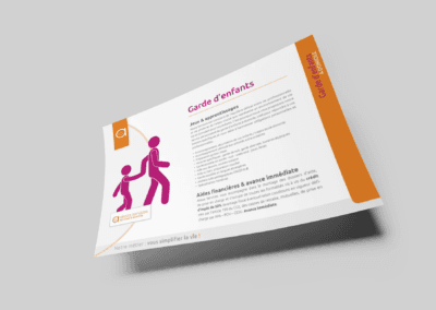 Création fiche produit pour secteur service à la personne par l'agence Com' Empreintes