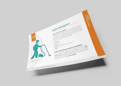 Création fiche produit pour secteur service à la personne par l'agence Com' Empreintes