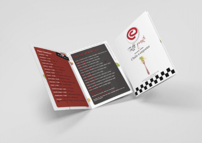 Création de menu pour restaurant par l'agence Com' Empreintes