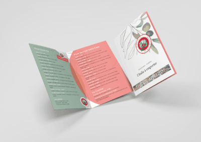 Création de menu pour restaurant par l'agence Com' Empreintes
