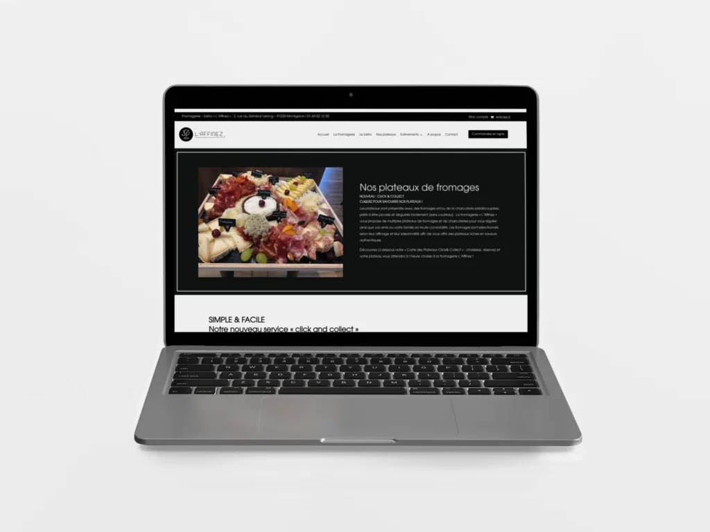 Création site marchand click and collect pour commerce L'Affinez - Par Com' Empreintes