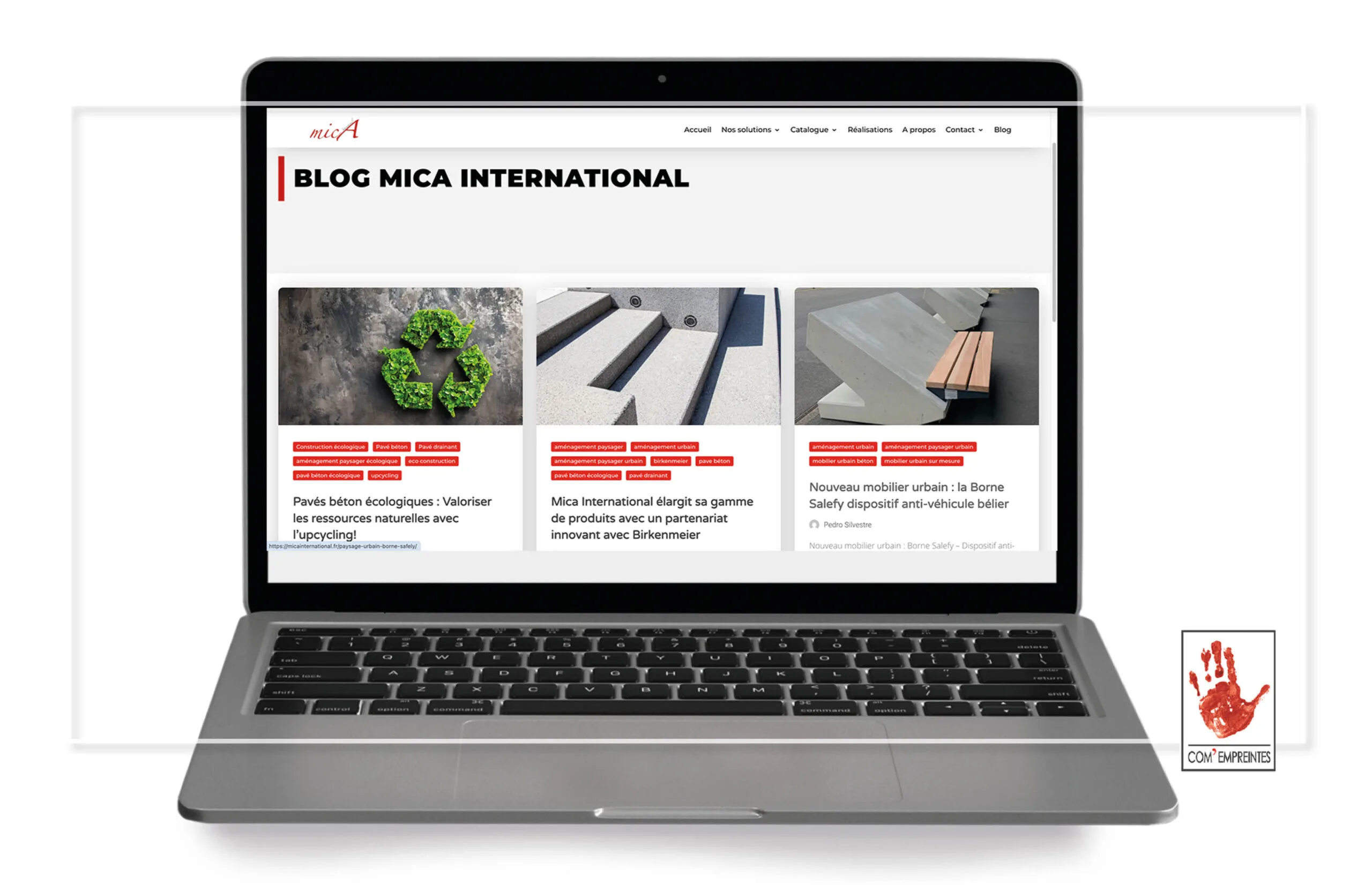 Communication secteur bâtiment BTP site web avec blog optimisé SEO - stratégie de contenu - Par l'agence de communication Com' Empreintes -