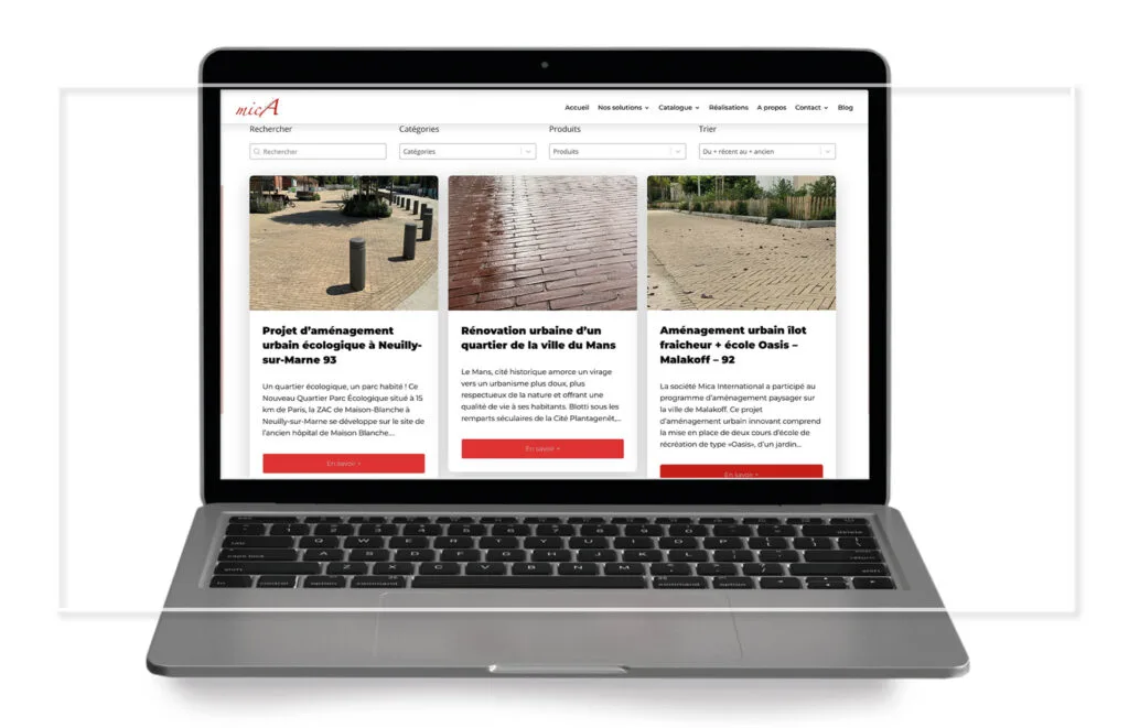 Communication secteur bâtiment BTP site web avec portfolio présentant les chantiers / projets - Par l'agence de communication Com' Empreintes -