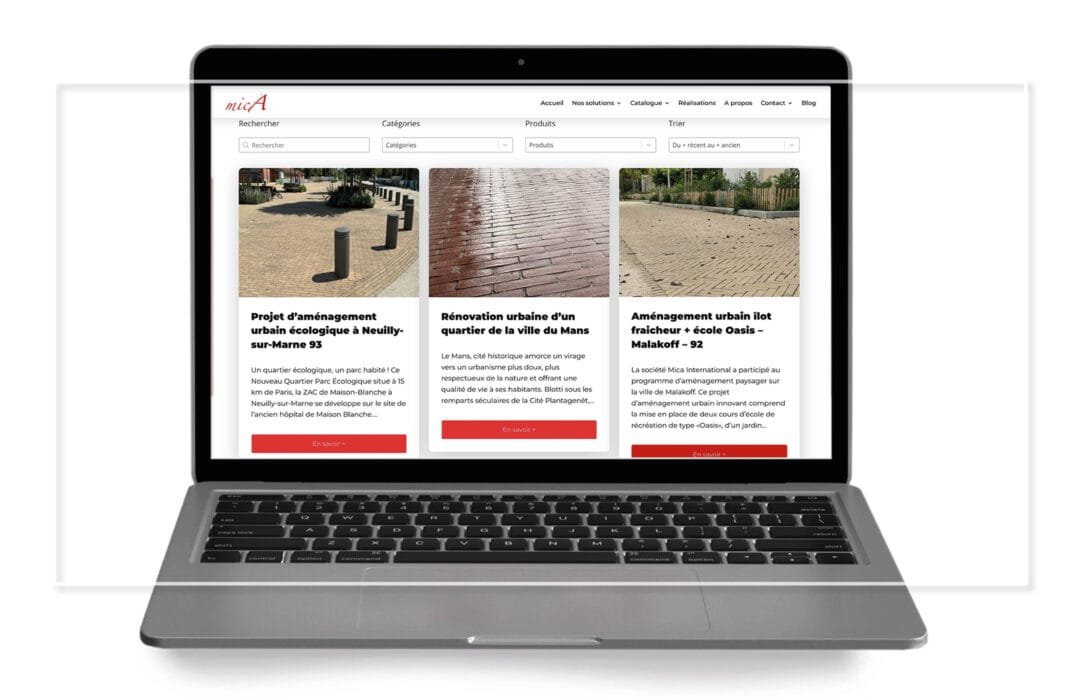 Communication secteur bâtiment BTP site web avec portfolio présentant les chantiers / projets - Par l'agence de communication Com' Empreintes -